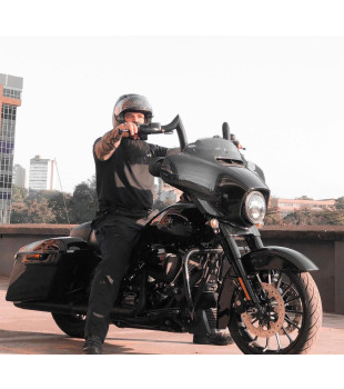 Kit Guidão Diablo Rhino 2” + Cabos Mecânicos com Embreagem Mecânica para Harley-Davidson Touring Electra e Street Glide - Preto