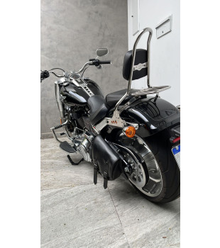 Kit Viagem King para Harley-Davidson Softail - Sissy Bar 20" com Bagageiro + Protetor de Motor - Inox Polido
