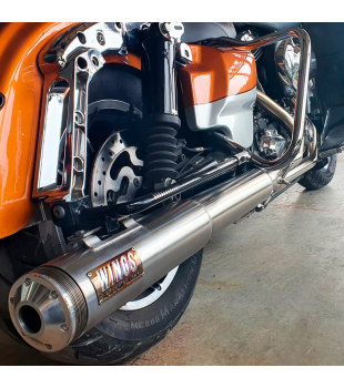 Escapamento Super Sport Standard Wings - El Camino para Harley-Davidson Touring motor Twin Cam - Inox Escovado