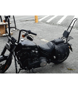 Sissy Bar King 30" Destacável para Harley-Davidson Softail Street Bob com Bagageiro Removivel - Preto