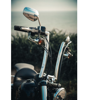 Guidão King Clean Quinado Robust - Harley-Davidson Dyna - 08 a 18 polegadas - Inox Polido