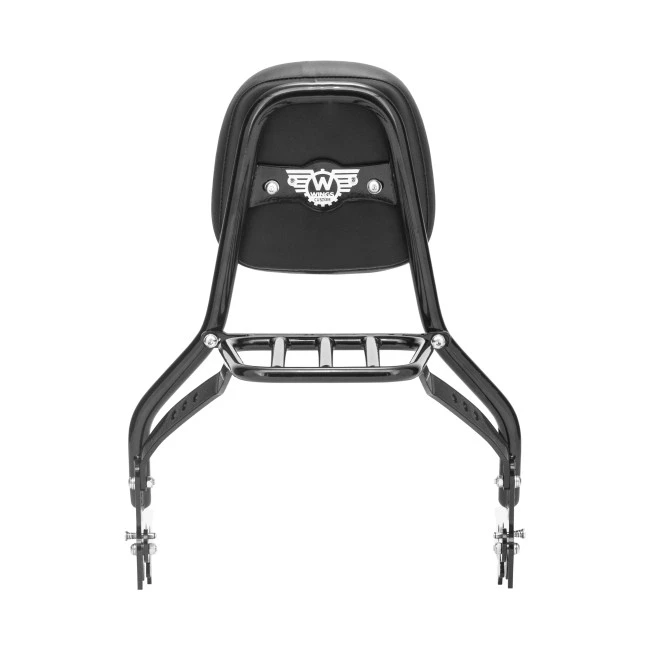 Sissy Bar King Low 16" Destacável para Harley-Davidson Softail Fat Bob com Bagageiro Removivel - Preto