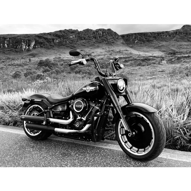 Guidão Ape Hanger Classic Rhino 2" para Harley-Davidson Fat Boy - Inox Polido