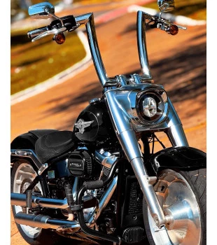 Guidão King Curve Rhino 2" para Harley-Davidson Softail Fat Boy - Inox Polido