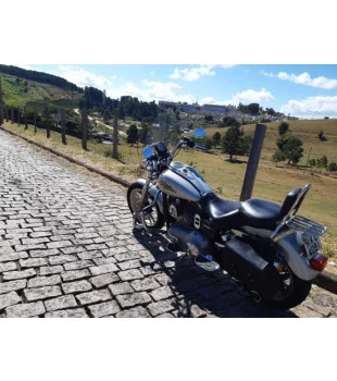 Sissy Bar King 20" Destacável para Harley-Davidson Dyna com Bagageiro Removivel - Inox Polido