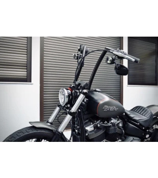 Guidão King Clean Quinado Robust 1.1/4" para Harley-Davidson Softail Street Bob - Preto