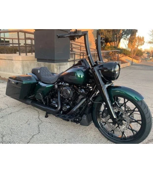 Kit Guidão King Curve Rhino 2” + Cabos Mecânicos com Embreagem Mecânica para Harley-Davidson Touring Road King - Preto