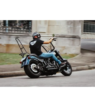 Sissy Bar King 30" Destacável para Harley-Davidson Softail Fat Boy com Bagageiro Removivel - Preto