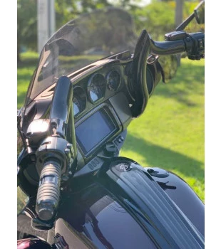Kit Guidão Front Diablo Rhino 2” + Cabos Mecânicos com Embreagem Hidráulica para Harley-Davidson Touring Electra, Street e Ultra Glide - Preto