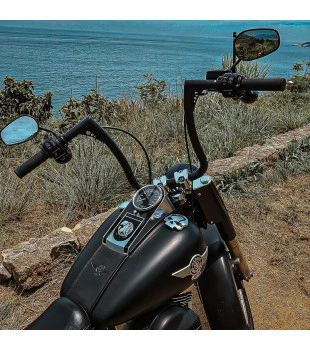 Guidão King Classic Robust 1.1/4" para Harley-Davidson Softail Fat Boy - Preto