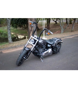 Guidão King Clean Quinado Robust 1.1/4" para Harley-Davidson Softail Breakout - Preto