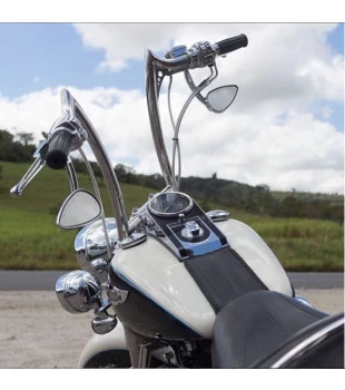 Guidão Diablo Quinado Robust 1.1/4" para Harley-Davidson Softail Heritage - Inox Polido