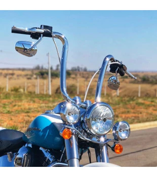 Guidão Ape Hanger Curve Brutale 1.1/2" para Harley-Davidson Softail e Road King - Inox Polido