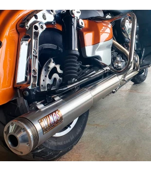 Escapamento Super Sport Standard Wings - El Camino para Harley-Davidson Touring motor Twin Cam - Inox Escovado