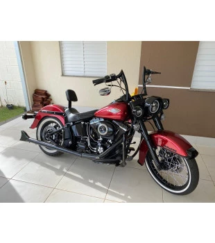 Guidão Diablo Quinado Robust 1.1/4" para Harley-Davidson Softail Heritage - Preto
