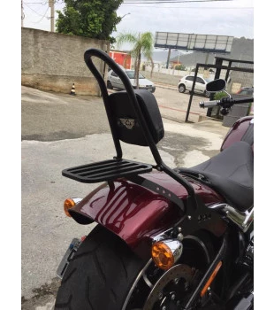 Sissy Bar King 20" Destacável para Harley-Davidson Softail Breakout com Bagageiro Removivel - Preto