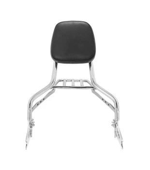 Sissy Bar King Low 16" Destacável para Harley-Davidson Softail Street Bob com Bagageiro Removivel - Inox Polido