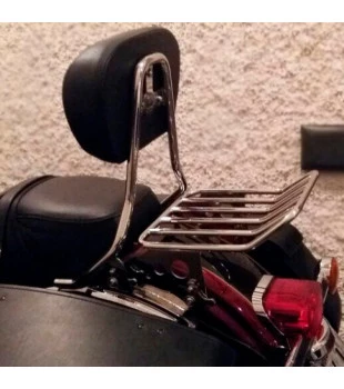 Sissy Bar King Low 16" Destacável para Harley-Davidson Touring Ultra Glide com Bagageiro - Inox Polido
