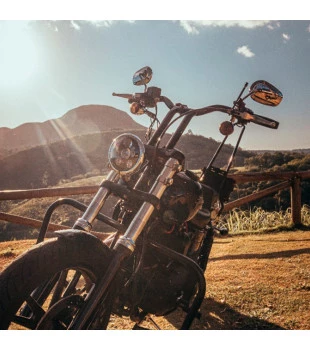 Guidão Sun Bar Pullback Robust 1.1/4" para Harley-Davidson Softail Street Bob - Inox Polido