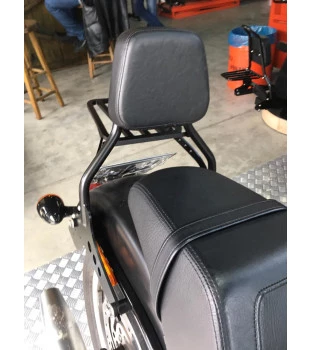 Sissy Bar King Low 16" Destacável para Harley-Davidson Softail Fat Boy com Bagageiro Removivel - Preto