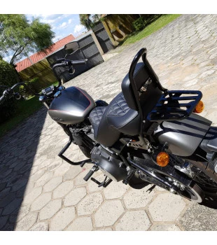 Sissy Bar King 20" Destacável para Harley-Davidson Softail Street Bob com Bagageiro Removivel - Preto