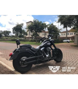 Sissy Bar King Low 16" Destacável para Harley-Davidson Softail Fat Boy sem Bagageiro - Preto