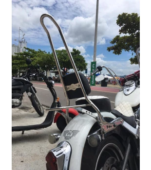 Sissy Bar King 30" Destacável para Harley-Davidson Softail Heritage com Bagageiro Removivel - Inox Polido