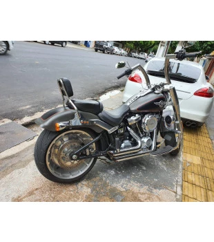 Sissy Bar King Low 16" Destacável para Harley-Davidson Softail Fat Boy sem Bagageiro - Inox Polido