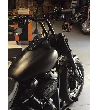 Guidão Sun Bar Pullback Robust 1.1/4" para Harley-Davidson Softail Fat Bob - Preto