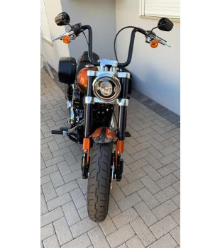 Kit Rider para Harley-Davidson Softail com Acelerador Eletrônico: Guidão Ape Hanger Robust 1.1/4" + Cabos - Preto