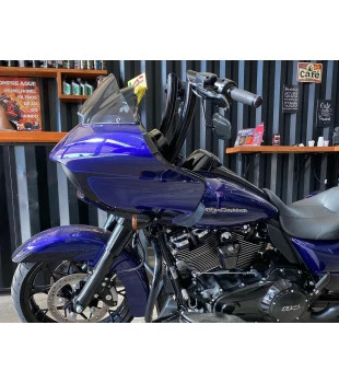 Kit Guidão King Curve Rhino 2” + Cabos Mecânicos com Embreagem Hidráulica para Harley-Davidson Touring Road Glide - Preto