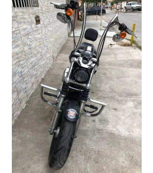 Guidão Diablo Quinado Robust 1.1/4" para Harley-Davidson Sportster - Inox Polido