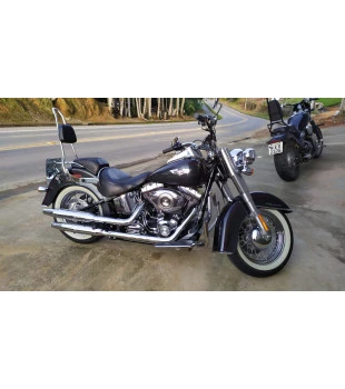 Sissy Bar King 25" Destacável para Harley-Davidson Softail Deluxe com Bagageiro Removivel - Inox Polido