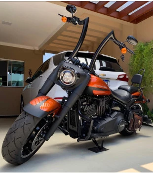 Guidão Diablo Rhino 2" para Harley-Davidson Fat Boy - Preto