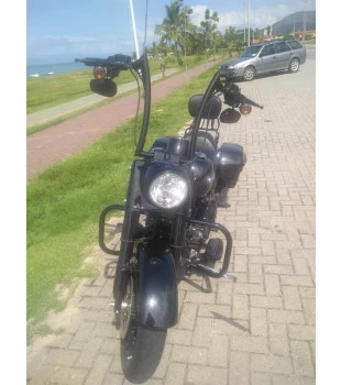 Guidão Diablo Quinado Robust 1.1/4" para Harley-Davidson Touring Road King - Preto