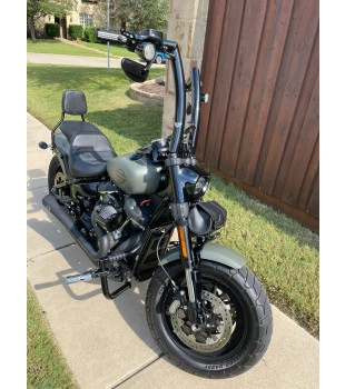 Sissy Bar King Low 16" Destacável para Harley-Davidson Softail Fat Bob sem Bagageiro - Preto