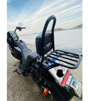 Sissy Bar King 20" Destacável para Harley-Davidson Softail Low Rider S com Bagageiro Removivel - Preto
