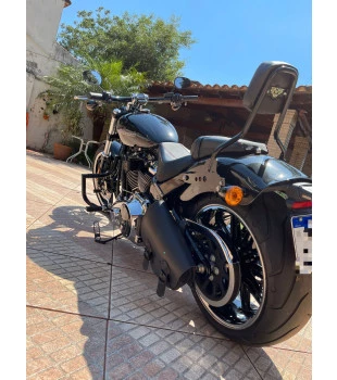 Sissy Bar King Low 16" Destacável para Harley-Davidson Softail Breakout sem Bagageiro - Preto