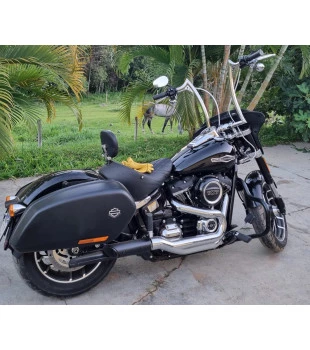 Guidão Diablo Quinado Robust 1.1/4" para Harley-Davidson Softail Sport Glide - Inox Polido