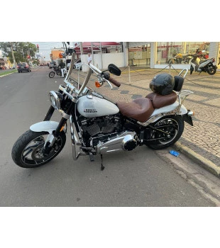 Kit Guidão King Curve Rhino 2” + Cabos Mecânicos sem Acelerador Eletrônico para Harley-Davidson Softail Line - Inox Polido