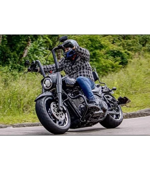 Kit Guidão Ape Classic Rhino 2” + Cabos Mecânicos sem Acelerador Eletrônico para Harley-Davidson Softail Line - Preto