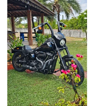 Kit Guidão Front King Rhino 2” + Cabos Mecânicos com Acelerador Eletrônico para Harley-Davidson Softail Line - Preto