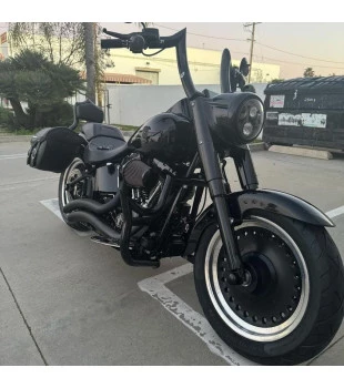 Kit Guidão Diablo Curve Rhino 2” + Cabos Mecânicos sem Acelerador Eletrônico para Harley-Davidson Softail Line - Preto