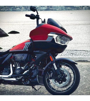 Guidão Old Custom Curve Quinado Brutale 1.1/2" para Harley-Davidson Touring Road Glide - Preto