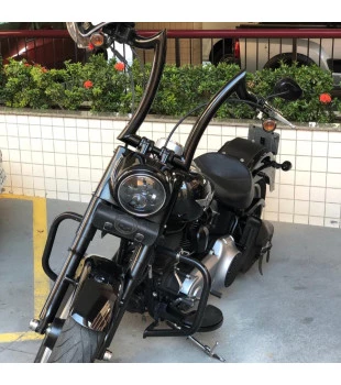 Kit Guidão Diablo Rhino 2” + Cabos Mecânicos sem Acelerador Eletrônico para Harley-Davidson Softail Line - Preto