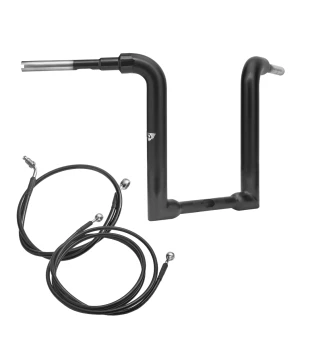 Kit Guidão Ape Classic Rhino 2” + Cabos Mecânicos com Embreagem Hidráulica para Harley-Davidson Touring Road Glide - Preto