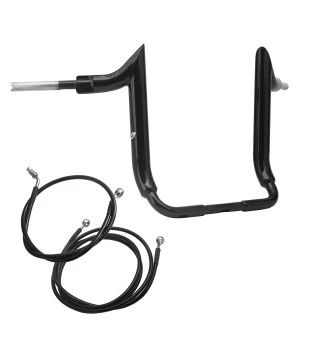Kit Guidão Diablo Rhino 2” + Cabos Mecânicos com Embreagem Hidráulica para Harley-Davidson Touring Electra, Street e Ultra Glide - Preto