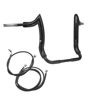 Kit Guidão Front Diablo Rhino 2” + Cabos Mecânicos com Embreagem Hidráulica para Harley-Davidson Touring Electra, Street e Ultra Glide - Preto