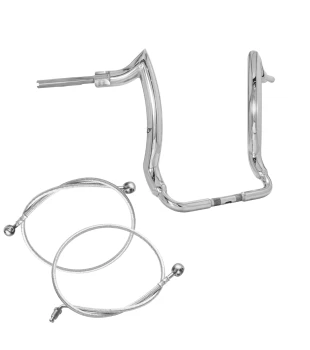 Kit Guidão Front Diablo Rhino 2” + Cabos Mecânicos com Embreagem Hidráulica para Harley-Davidson Touring Electra, Street e Ultra Glide - Inox Polido