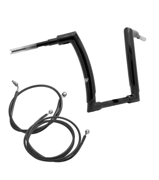 Kit Guidão Front King Rhino 2” + Cabos Mecânicos com Embreagem Hidráulica para Harley-Davidson Touring Road Glide - Preto